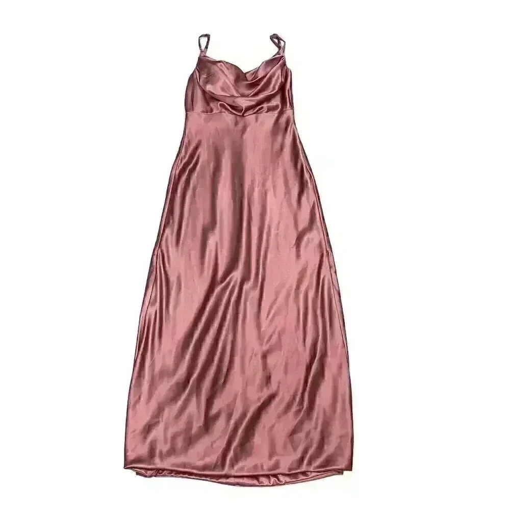 Revelry Midi Satin Dress 12 | Cowl Neck Floral Wedding Party Cocktail